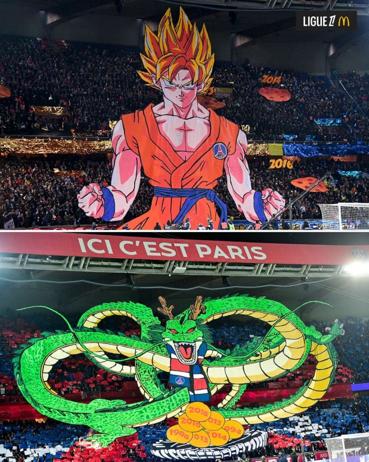  逝世一周年，法甲官推曬昔日巴黎主場龍珠TIFO：鳥山明經典永存