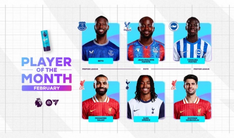  英超2月最佳候選：貝托、馬特塔、明特、薩拉赫、斯賓塞、索博