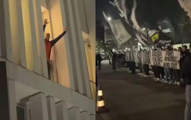  都體：尤文球迷來到酒店外支持新主帥，圖多爾向球迷們揮手致意