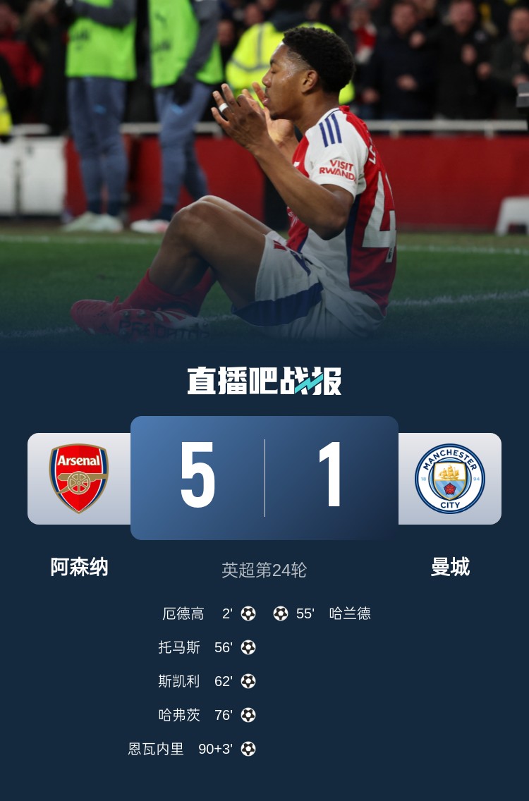  硬氣槍手無(wú)畏強(qiáng)敵！阿森納本賽季5-1碾壓曼城，3-0完勝皇馬