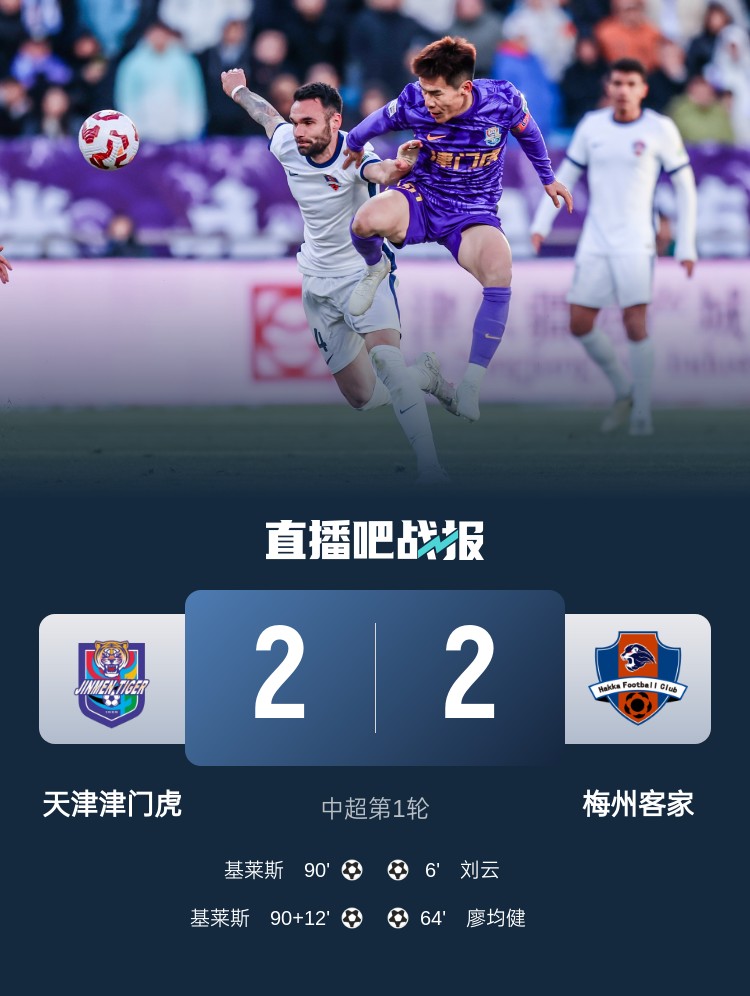  和風(fēng)勁吹！今日下午中超4場比賽全部以平局收場